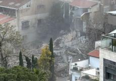 موقع سقوط الصاروخ في حيفا