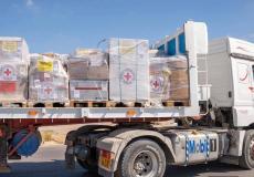 إدخال عدد كبير من المعدات  الطبية إلى قطاع غزة لصالح المستشفى الميداني التابع للصليب الأحمر