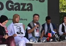 مؤتمر صحفي لأسطول الصمود العالمي
