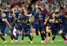 احتفال لاعبي باريس بلقب أبطال أوروبا