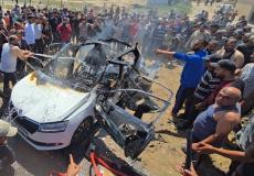 شهيد و4 إصابات في قصف إسرائيلي استهدف مركبة بدير البلح