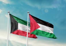 أعلام فلسطين والكويت