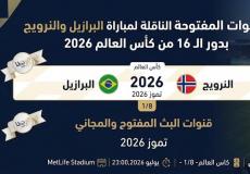 القنوات المفتوحة الناقلة لمباراة البرازيل والنرويج بدور الـ16 من كأس العالم 2026