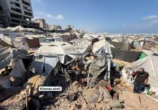 الخيمة التي استهدفها طيران الاحتلال محيط ميناء غزة
