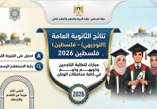 رابط شغال مباشر - نتائج التوجيهي 2026 فلسطين وطرق الاستعلام برقم الجلوس