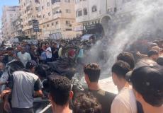 اللحظات الأولى للقصف الإسرائيلي على مدينة غزة اليوم