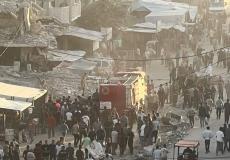 من مكان الاستهداف نهاية شارع الجلاء شمال مدينة غزة