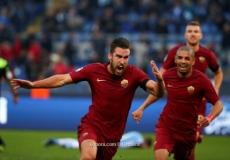 فرحة لاعب روما بالهدف