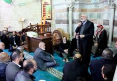 إسماعيل هنية خلال مراسم تشييع الشيخ مهاوش