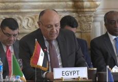 وزير الخارجية المصري سامح شكري في اجتماع دول الجوار الليبي بالقاهرة