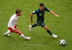  تعادل منتخبي الدانمارك واستراليا في مونديال روسيا 2018 