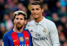 كريستيانو رونالدو نجم فريق ريال مدريد وليونيل ميسي نجم برشلونة