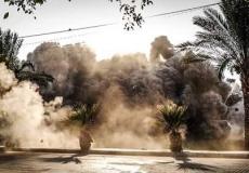 قصف إسرائيلي على مبنى الكتيبة غرب غزة - أرشيفية