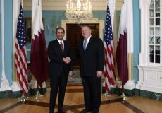 وزير الخارجية الامريكي مايك بومبيو ونظيره القطري