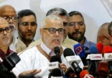 رئيس الوزراء المغربي عبد الإله بن كيران يحتفل بفوز حزبه العدالة والتنمية بالانتخابات