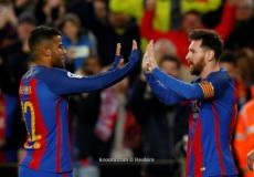 فرحة لاعبي برشلونة