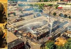 شاهد تدمير متجر فلسطيني بعد خنق الأميركي جورج فلويد