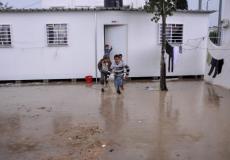 كرفان يغرق بمياه لاامطار