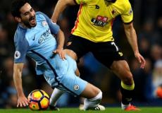 أصيب غوندوغان في ركبته إثر اصطدامه بالمغربي نور الدين مرابط