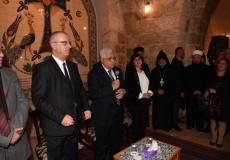 الرئيس محمود عباس خلال القاء الكلمة