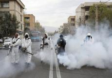 عماية تطهير صحي في شوارع طهران