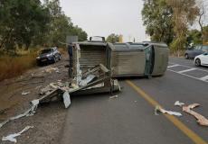 انقلاب شاحنة عسكرية إسرائيلية قرب غزة