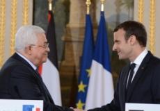 الرئيسش الفلسطيني و نظيره الفرنسي إيمانويل ماكارون