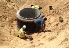 خط تصريف مياه الأمطار غرب رفح