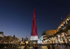 علم قطر برج خليفة 