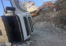 انقلاب شاحنة  في حي الفاخورة بمدينة الناصرة  "صورة توضيحية"