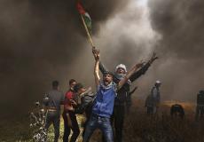 مشاركون في مسيرات العودة الكبرى شرق غزة -ارشيف-