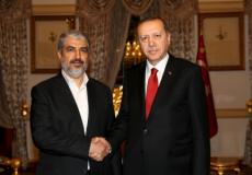 رجب طيب إردوغان وخالد مشعل