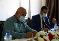 اللواء توفيق أبو نعيم خلال اجتماع اليوم في غزة