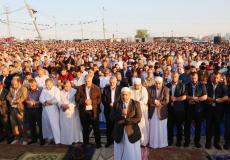 خليل الحية عضو المكتب السياسي لحركة حماس خلال صلاة العيد شرق غزة