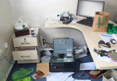 اثار اقتحام قوات الاحتلال مكتبي شركة "رامسات" الاعلامية وقناة القدس الفضائية 