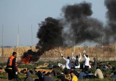 من مسيرات العودة وكسر الحصار شرق غزة -ارشيف-