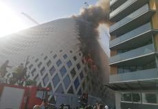  اندلاع حريق كبير بمبنى تجاري في بيروت اليوم