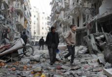 جانب من آثار قصف الجيش السوري على حلب