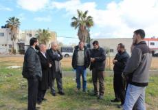 لجنة اعمار غزة في مكان انشاء المستشفى