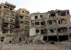 مبان كثيرة في داريا تعرضت للتدمير بسبب القصف