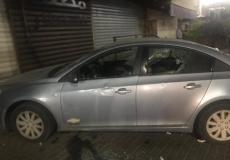 سيارة تضررت جراء شجار كفر مندا