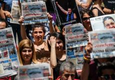 مظاهرة من أجل حرية الصحافة في تركيا -  أ ف ب 