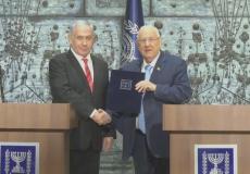 الرئيس الإسرائيلي رؤوفين ريفلين خلال تكليف بنيامين نتنياهو بتشكيل الحكومة