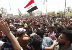  أنصار الصدر في احتجاجات تجوب شوارع بغداد