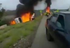 شاهد اللحظات الأولى لانفجار شاحنة وقود أودى بحياة 41 شخص