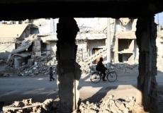 آثار الدمار في بلدة قرب دمشق / ارشيفية
