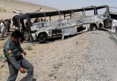 جانب من انفجار حافلة الركاب بأفغانستان