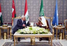  الرئيس محمود عباس اثناء الوصول ،الى الدمام للمشاركة في القمة العربية