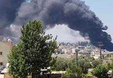 اندلاع حريق كبير في مخزن للبلاستيك بشفا عمرو