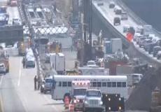 تصادم عشرات المركبات في الولايات المتحدة الأمريكية